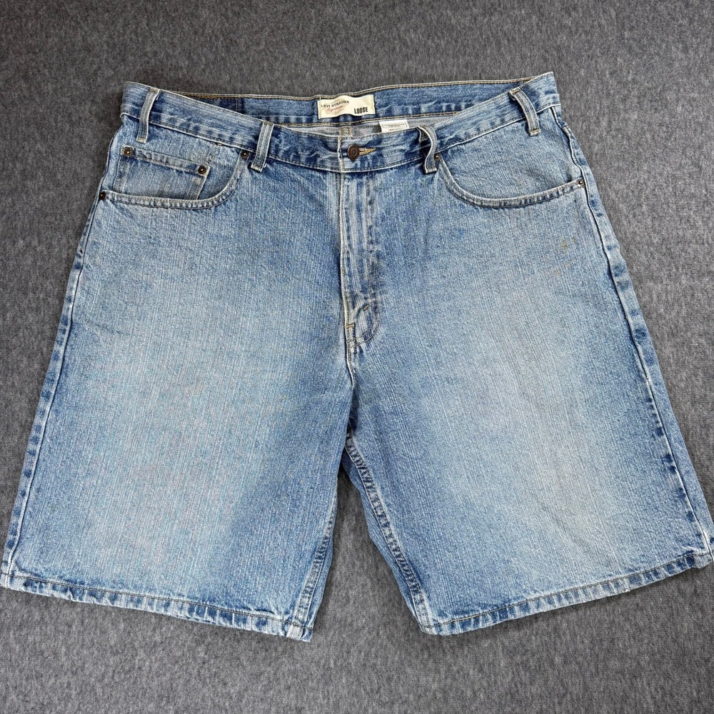 Levi Strauss Signature Shorts Mens 38 Blue Denim Loose Fit Casual Jorts Y2k 2008